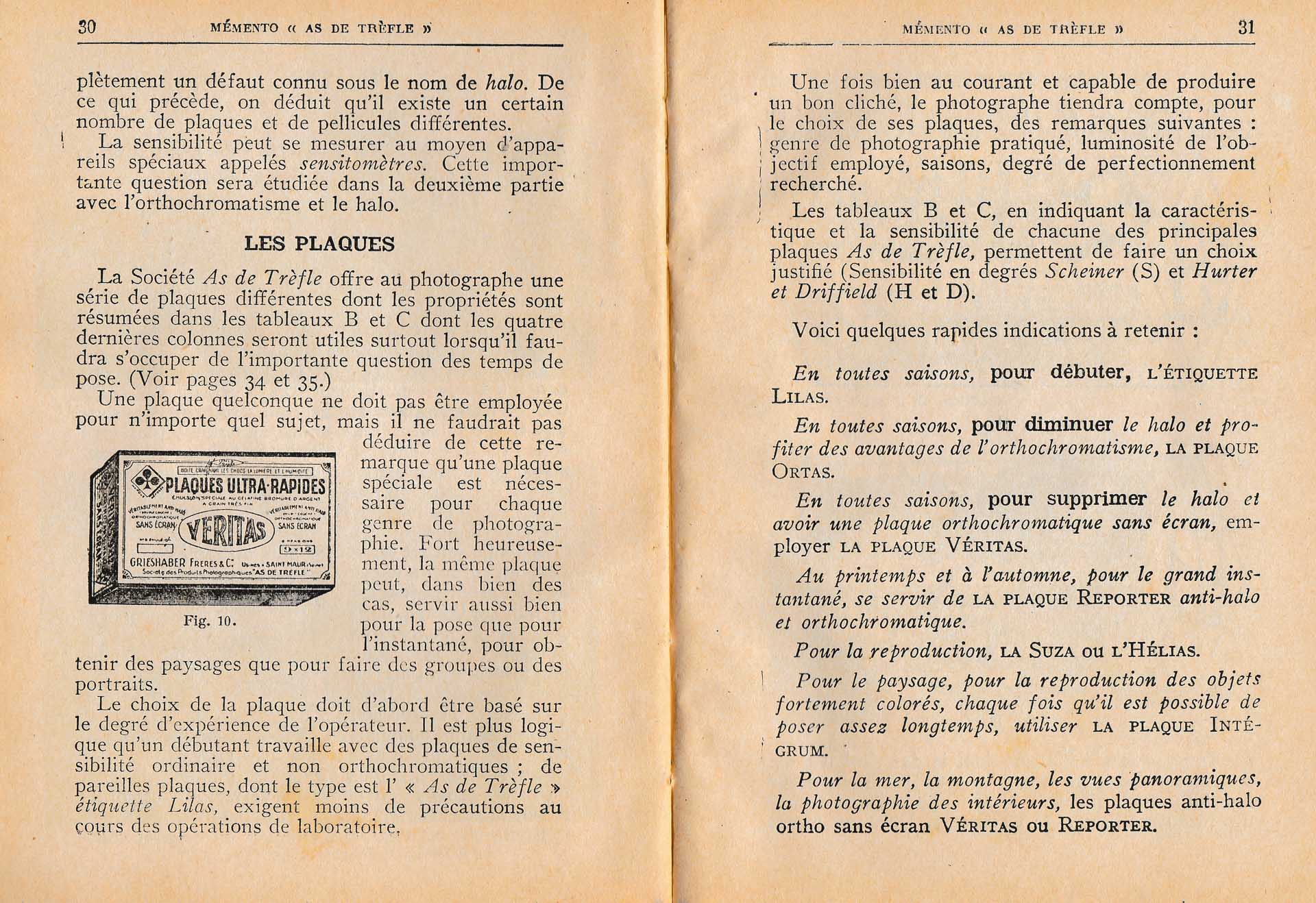 Page 30 et 31 du "Memento As de trèfle"