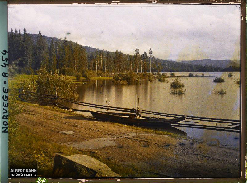 , De Kongsberg à Notodden, Norvège, 2 septembre 1910, (Autochrome, 9 x 12 cm), Auguste Léon, Département des Hauts-de-Seine, musée Albert-Kahn, Archives de la Planète, A 454